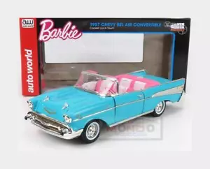 1:18 AUTOWORLD Chevrolet Bel Air Cabriolet Open 1957 Aqua Blue AWSS135-06 Model - Picture 1 of 2