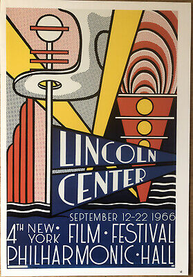 Lincoln Center Poster, Roy Lichtenstein 4th New Y.Film Festival 1966 Vintage B63 • 12.37€