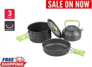 Lightweight Camping Cookware Set Outdoor Cooking Gear Portable Hiking Cook Set - Picture 1 of 8