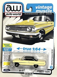 AW Auto World Vintage Muscle 1964 FORD GALAXIE 500 XL ~ Sunshine Yellow ~ NIP - Picture 1 of 2