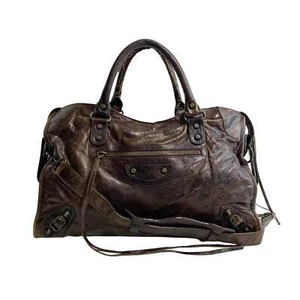BALENCIAGA Giant City Dark Brown Leather Handbag - Picture 1 of 19