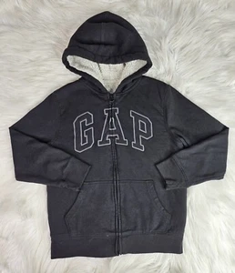 Gap Hoodie Youth Medium 8 Full Zip Sherpa Lining Hooded Sweatshirt Jacket - Picture 1 of 6
