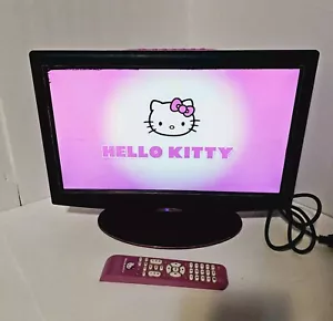 Sanrio Hello Kitty TV Monitor KT2219 Hot Pink Flachbildschirm mit Fernbedienung Schwarz Front - Bild 1 von 24