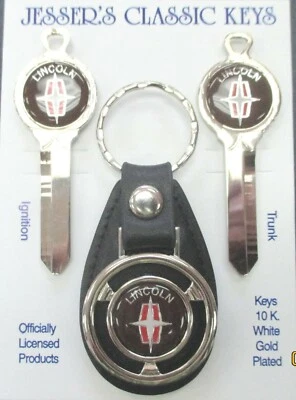 Brown LINCOLN Star White Gold Deluxe Classic Key Set 1975 1976 1977 1978 1979  - Image 1 of 4