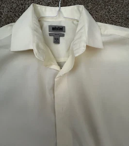 EUC MENS KENNETH COLE UNLISTED SLIM FIT DRESS SHIRT, YELLOW 15-15 1/2 X 31-32 - Picture 1 of 5