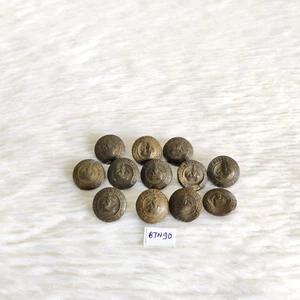 1960s Vintage Brass Bombay Police Uniform Round Buttons 11 Pcs Rare Old BTN90 - Picture 1 of 4