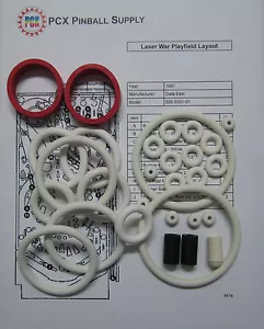 1987 Data East Laser War Rubber Ring Kit - aka Lazer War - Picture 1 of 2