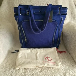 Kelsi Dagger Draco Genuine Leather North/South Tote w Buckle Detail Cobalt NWT - Picture 1 of 12