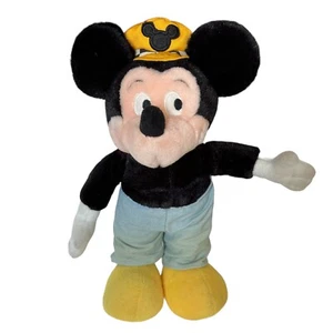 Raro Vintage Disney Capitano Topolino Peluche Peluche Taxi Driver con Abs 11" - Foto 1 di 12
