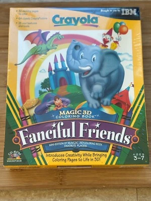 IBM Crayola CD ROM Fanciful Friends 3D Coloring Book Vintage 1999 Sealed - Image 1 of 4