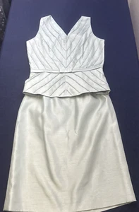 Zweiteiliges formelles Kleid aus Taftstil Material ärmellos Größe 8 meerschaumgrün - Bild 1 von 12