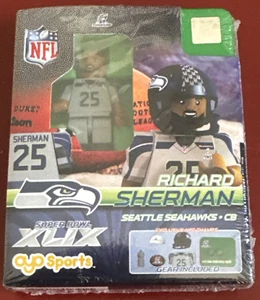 RICHARD SHERMAN #25 SEATTLE SEAHAWKS MINIFIGURE NIB  (With Free Wilson) - Picture 1 of 8