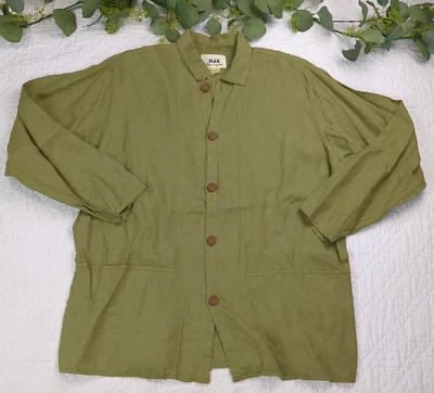 Flax Jeanne Engelhart 100% Linen Long Sleeve Button Up Blazer Size S - Image 1 of 4