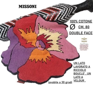 TAPPETO MISSONI 100% COTONE ROTONDO DIAMETRO CM. 80 DOUBLE FACE . - Picture 1 of 7