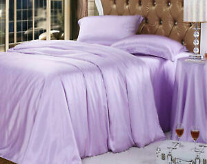 19mm 100% Silk Seamless Duvet Quilt Cover Sheets Pillow Case & Set Queen Size