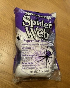 Spider Cob Web Super Stretch Halloween Decor- Fun World -16ft / 200 Sq Ft - NEW! - Picture 1 of 7