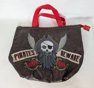 Pirates Beware Insulated Reusable Lunch Tote with zipper Pirate day gray beard - Picture 1 of 9