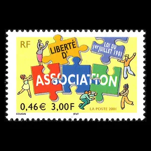 Francia 2001 - Legislación del derecho a constituir sociedades - Sc 2832 montado sin montar o nunca montado - Imagen 1 de 2