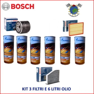 Kit 3 Filtri Bosch + 6 Litri Olio 10W40 + 6 Litri Olio 10W40 per RENAULT  #ih - Immagine 1 di 4