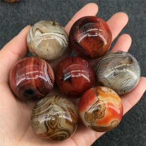 Natural Silk Agate Ball Quartz Crystal Sphere Ball Reiki Healing Decors DIa.30MM - Picture 1 of 9