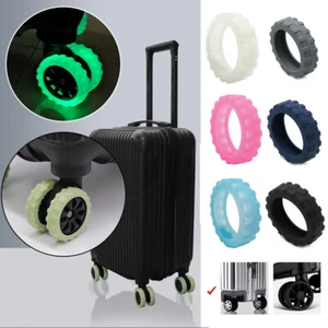 Suitcase Protector Luggage 8PCS Silicone Caster Shoes Reduce Noise Wheels Cover - Picture 1 of 23