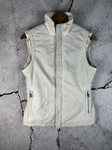 Womens Prada Rubber Logo White Fleece Zip Vest S size - Picture 1 of 7