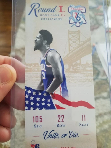 Philadelphia 76ers Playoffs TICKET STUB Embiid BEN MINT PROCESS Game 2 Wade RARE Cover