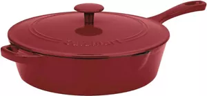 Cuisinart Chef Cast Iron 12" Chicken Fryer Enameled - CARDINAL RED - Picture 1 of 2