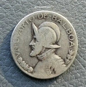 1932 - 1/4 Balboa Panama Silver Coin, Low Mintage (126.000), ¡Rare & Scarce! - Picture 1 of 5
