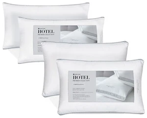 King Queen Size Bett Kissen 2er Pack 500 Fadenzahl Baumwolle Daunen Alternative Füllung - Bild 1 von 9