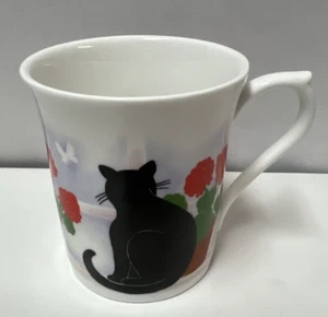 Queen's Bone China Black Cat Mug Crouching Resting Cat Cup Mug Queens England - Picture 1 of 8