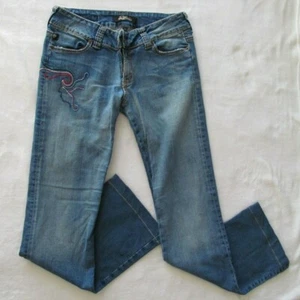 Serfontaine Bootcut Size 28 Jeans Womens Blue Embroidered with Design - Picture 1 of 10