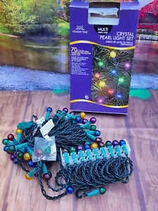 Vintage Holiday Time 70 Crystal Pearl String Lights set Christmas multi color - Picture 1 of 8