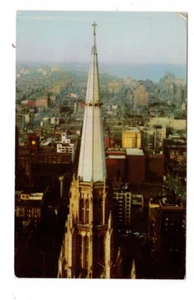 veduta degli uccellini Chicago Temple prima chiesa metodista cartolina metà secolo - Foto 1 di 2