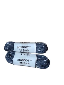 2 Pair Pack - 4mm thick round shoelaces bootlaces reflective Boot shoe strings - Picture 1 of 23
