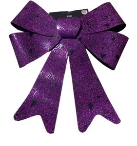 Halloween Fiocco Ragnatela Glitterato Viola Nero  - Foto 1 di 4