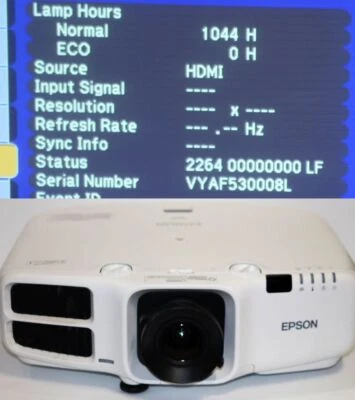 Epson Powerlite Pro G6070W H703A 5500 Lumens 1280x800 Projector - 1044 Lamp Hrs - Image 1 of 4