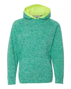 J America Youth Cosmic Fleece Kapuzenpullover Sweatshirt 8610 L Smaragd & Neon - Bild 1 von 2