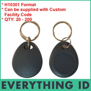 KEY TAG FOBS WORKS WITH HID PROXKEY 1346 1386 26 BIT H10301 125KHz PROX KEY FOB - Picture 1 of 1