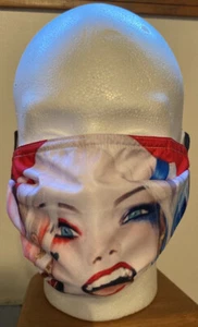 Harley Quinn Lookalike Face Mask/Covering w filters! Brand New!! - Picture 1 of 3