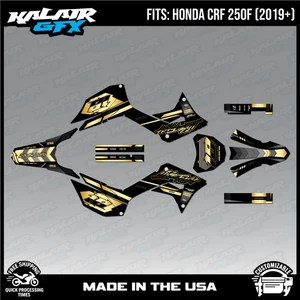 Graphics Kit for HONDA CRF250F (2019-2024) Rebel Series - GOLD - Picture 1 of 4