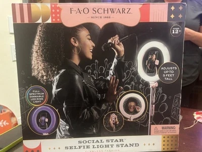 FAO Schwarz Social Star Selfie Light Stand Ring Light Tripod Remote Gift - Image 1 of 2