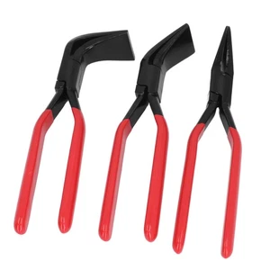 3pcs Metal Bending Pliers Set Straight 45° & 90° Jaws Hand Seamers Metal - Picture 1 of 12