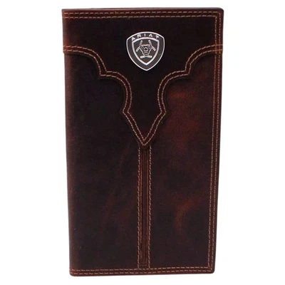 Cartera de rodeo Ariat de cuero concho con escudo antigolpes central para hombre Foto 1 de 2