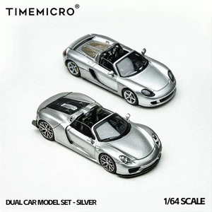 Time Micro 1:64 918 Spyder&CARRERA GT argento set 2 auto modellino auto pressofuso - Foto 1 di 2