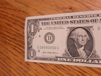 $1 2021 / D28593000G / Fancy Note/Zip Code/28593/ Winterville,  North Carolina.. - Image 1 of 4