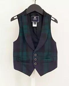 NWOT J Crew Crewcuts New York Boys' Black/Green Wool Vest Size 4-5 - Picture 1 of 7