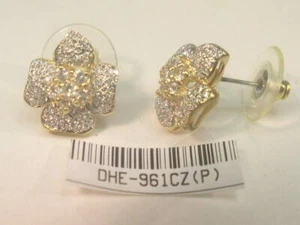 # OHRRING DESIGNER VINTAGE KLAR SIMULIERTER DIAMANT KUBISCHER ZIRKONIA 961CZ - Bild 1 von 5