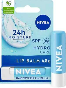 NIVEA Hydro Care Lip Balm SPF 15 - Pack of 4 (4 x 4.8g), Hydrating Care - Picture 1 of 3