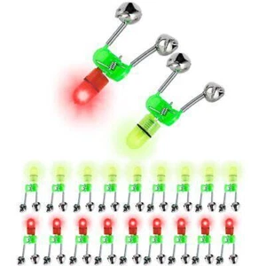 20x LED Night Fishing Bite Bait Alarm Twin 2 Bells Light Rod Tip Clip Alert Ring - Picture 1 of 8